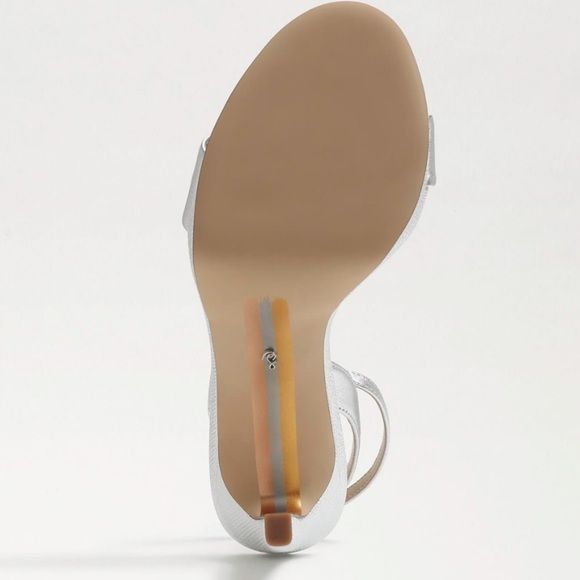 Sam Edelman Jade soft silver leaf ankle strap sandals Sz 10.5 heels new - Picture 7 of 13